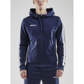 Craft Kapuzenpullover Hoodie Fullzip Pro Control navyblau/weiss Herren